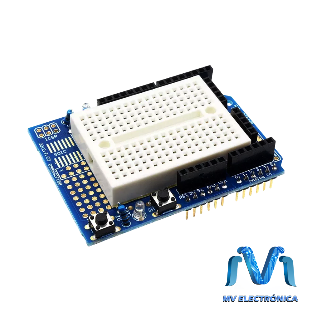 SHIELD PROTOBOARD PARA ARDUINO V.5 CON MINI PROTOBOARD 170 PUNTOS