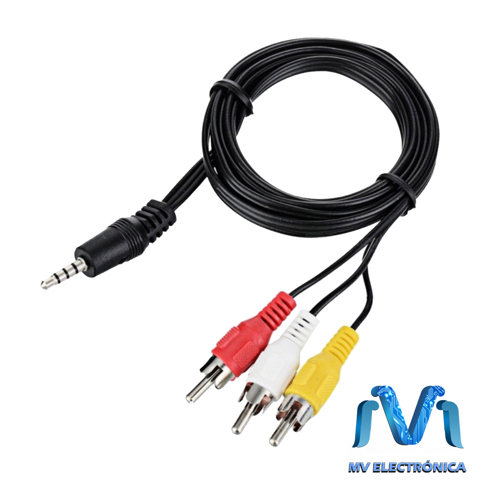 Cable Para Audio Y Video 3 Plug Rca 1 Plug 3 5mm De 1 80 Cm